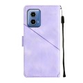 For Motorola Moto G34 Skin-feel Embossed Leather Phone Case(Light Purple)