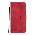 For Motorola Moto G34 Skin-feel Embossed Leather Phone Case(Red)