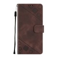 For Motorola Moto G34 Skin-feel Embossed Leather Phone Case(Brown)