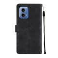 For Motorola Moto G34 Skin-feel Embossed Leather Phone Case(Black)