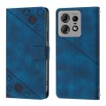 For Motorola Edge 50 Pro Skin Feel Embossed Leather Phone Case(Blue)