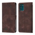 For Motorola Moto G42 Skin Feel Embossed Leather Phone Case(Brown)