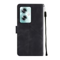 For OPPO A79 5G Skin-feel Embossed Leather Phone Case(Black)