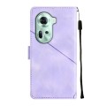 For OPPO Reno11 5G Global Skin-feel Embossed Leather Phone Case(Light Purple)