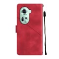 For OPPO Reno11 5G Global Skin-feel Embossed Leather Phone Case(Red)