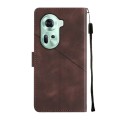 For OPPO Reno11 5G Global Skin-feel Embossed Leather Phone Case(Brown)