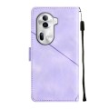 For OPPO Reno11 Pro 5G Global Skin-feel Embossed Leather Phone Case(Light Purple)
