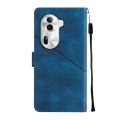 For OPPO Reno11 Pro 5G Global Skin-feel Embossed Leather Phone Case(Blue)