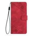 For OPPO F25 Pro 5G India Skin-feel Embossed Leather Phone Case(Red)