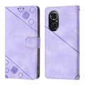 For Huawei Nova 9 SE Skin Feel Embossed Leather Phone Case(Light Purple)