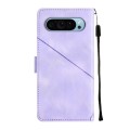 For Google Pixel 9 Skin-feel Embossed Leather Phone Case(Light Purple)