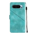 For Google Pixel 9 Skin-feel Embossed Leather Phone Case(Green)