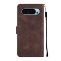 For Google Pixel 9 Skin-feel Embossed Leather Phone Case(Brown)