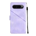 For Google Pixel 9 Pro Skin-feel Embossed Leather Phone Case(Light Purple)