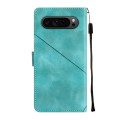 For Google Pixel 9 Pro Skin-feel Embossed Leather Phone Case(Green)