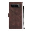 For Google Pixel 9 Pro Skin-feel Embossed Leather Phone Case(Brown)