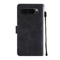 For Google Pixel 9 Pro Skin-feel Embossed Leather Phone Case(Black)