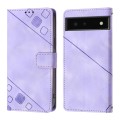 For Google Pixel 6 Skin-feel Embossed Leather Phone Case(Light Purple)