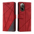 For Realme C67 4G Skin Feel Splicing Leather Phone Case(Red)