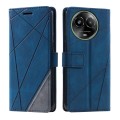 For Realme C67 5G Skin Feel Splicing Leather Phone Case(Blue)