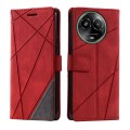 For Realme C67 5G Skin Feel Splicing Leather Phone Case(Red)
