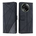 For Realme C67 5G Skin Feel Splicing Leather Phone Case(Black)