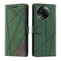 For Realme C67 5G Skin Feel Splicing Leather Phone Case(Green)