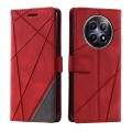 For Realme 12 5G Skin Feel Splicing Leather Phone Case(Red)