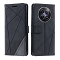 For Realme 12 5G Skin Feel Splicing Leather Phone Case(Black)