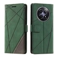 For Realme 12 5G Skin Feel Splicing Leather Phone Case(Green)