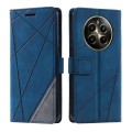 For Realme 12+ Skin Feel Splicing Leather Phone Case(Blue)