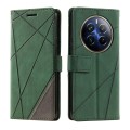 For Realme 12 Pro+ Skin Feel Splicing Leather Phone Case(Green)