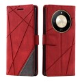 For Honor X50 Skin Feel Splicing Leather Phone Case(Red)