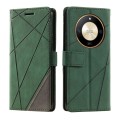 For Honor X50 Skin Feel Splicing Leather Phone Case(Green)