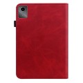 For Lenovo Tab M11 / Xiaoxin Pad 11 2024 Solid Color Stripe Embossed Leather Tablet Case(Red)