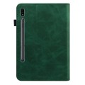 For Samsung Galaxy Tab S7+/S8+/S9+/S9 FE+ Solid Color Stripe Embossed Leather Tablet Case(Green)