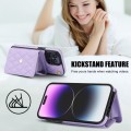 For iPhone 15 Pro Crossbody Rhombic Horizontal Wallet Leather Phone Case(Purple)