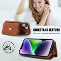 For iPhone 15 Crossbody Rhombic Horizontal Wallet Leather Phone Case(Brown)