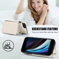 For iPhone SE 2022 / 2020 / 8 / 7 Crossbody Rhombic Horizontal Wallet Leather Phone Case(White)