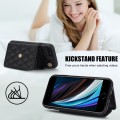 For iPhone SE 2022 / 2020 / 8 / 7 Crossbody Rhombic Horizontal Wallet Leather Phone Case(Black)