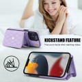For iPhone 13 Pro Max Crossbody Rhombic Horizontal Wallet Leather Phone Case(Purple)