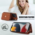 For iPhone 13 Pro Max Crossbody Rhombic Horizontal Wallet Leather Phone Case(Brown)