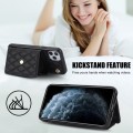 For iPhone 12 / 12 Pro Crossbody Rhombic Horizontal Wallet Leather Phone Case(Black)
