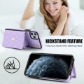 For iPhone 12 / 12 Pro Crossbody Rhombic Horizontal Wallet Leather Phone Case(Purple)