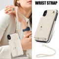 For iPhone XS / X Crossbody Rhombic Horizontal Wallet Leather Phone Case(White)