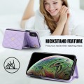 For iPhone XS / X Crossbody Rhombic Horizontal Wallet Leather Phone Case(Purple)