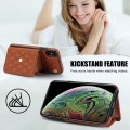 For iPhone XR Crossbody Rhombic Horizontal Wallet Leather Phone Case(Brown)