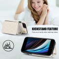 For iPhone 8 Plus / 7 Plus Crossbody Rhombic Horizontal Wallet Leather Phone Case(White)