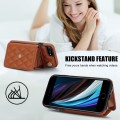 For iPhone 8 Plus / 7 Plus Crossbody Rhombic Horizontal Wallet Leather Phone Case(Brown)