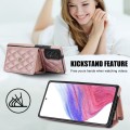 For Samsung Galaxy A54 5G Crossbody Rhombic Horizontal Wallet Leather Phone Case(Rose Gold)